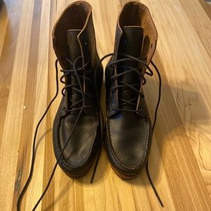 Handmade Quoddy bow hunter boots with vibram soles